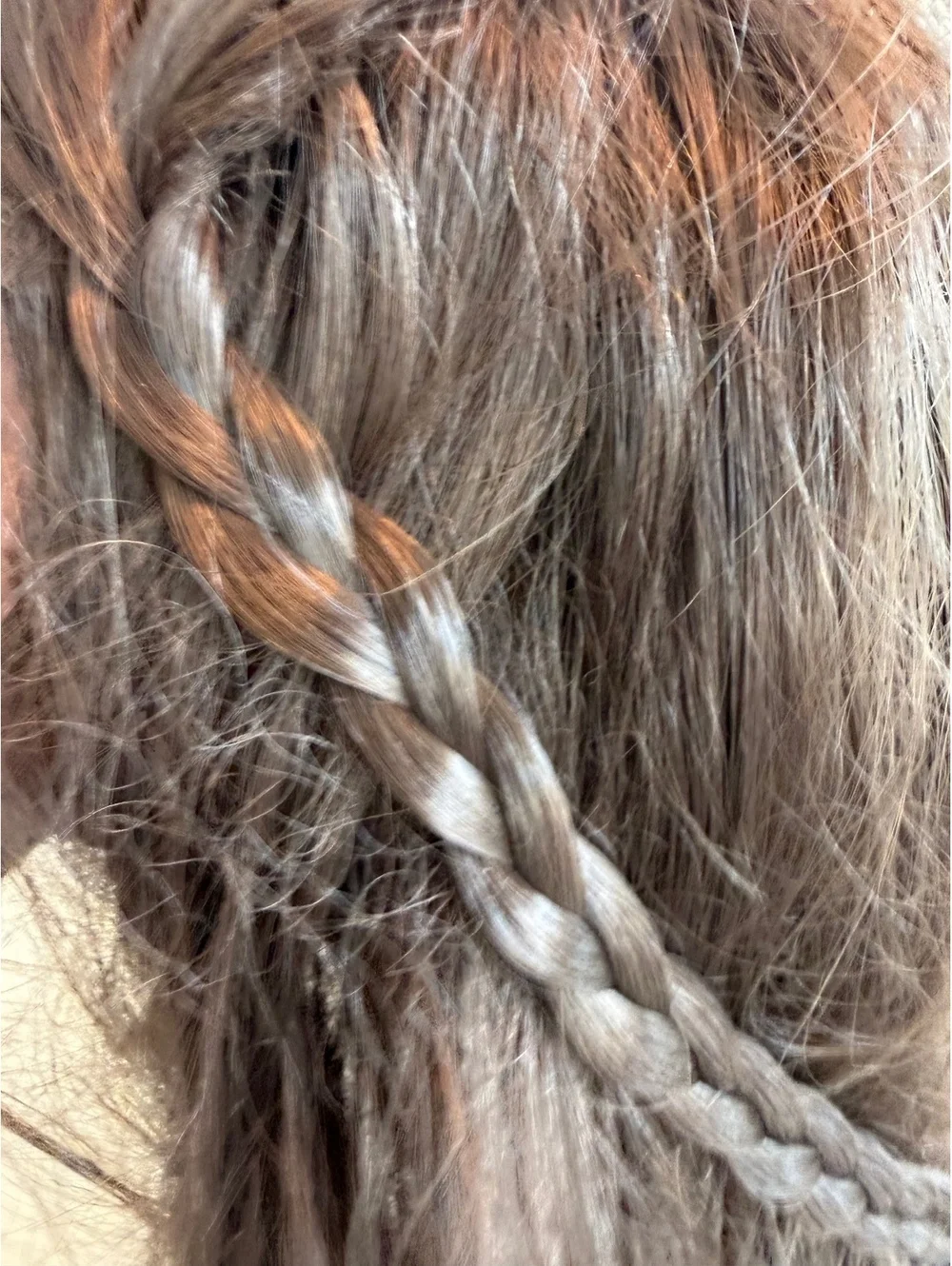 Brown Synthetic wig with Braided Detail #halloween #costume